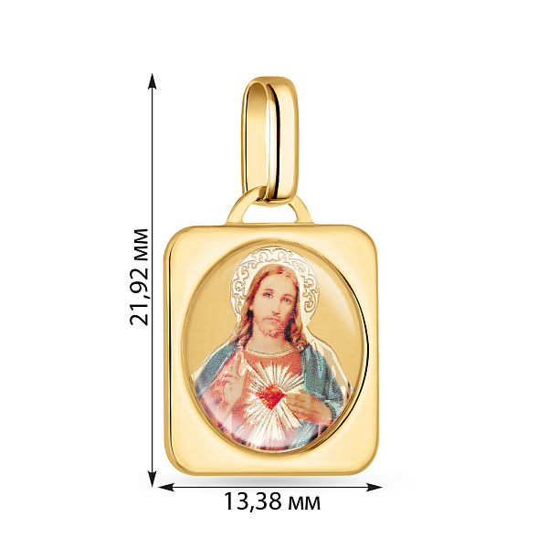 Ладанка из золота Иисус Христос с эмалью (арт. 421085жИ) – изображение 2