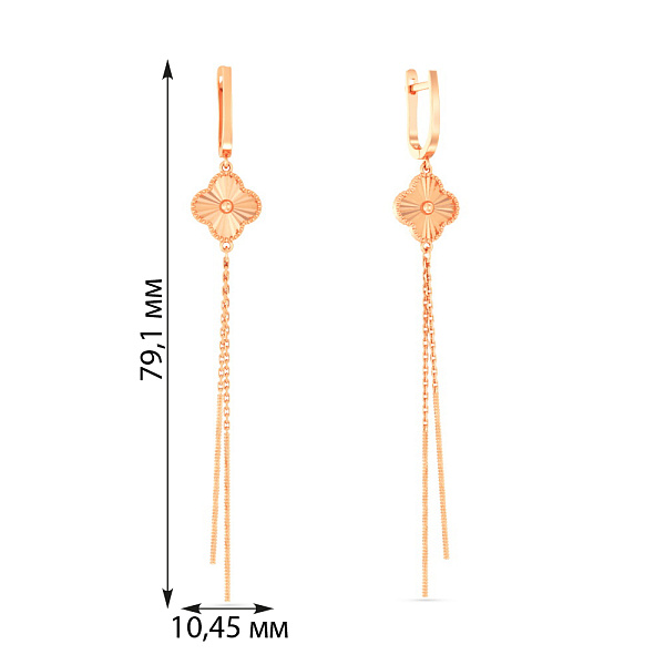 Длинные серьги из красного золота (арт. 1101189а) – изображение 2