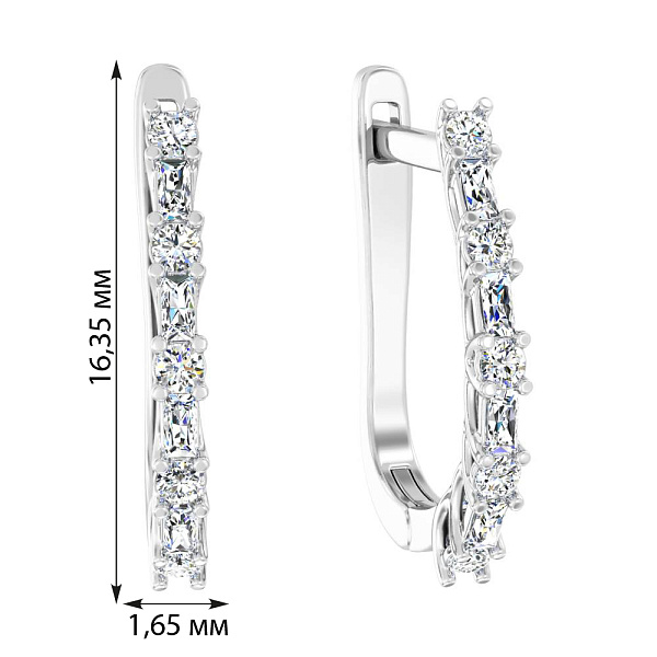 Золотые серьги с бриллиантами (арт. С011454030б) – изображение 2