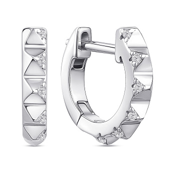 Серьги-кольца из серебра с фианитами (арт. 7502/9992/10)