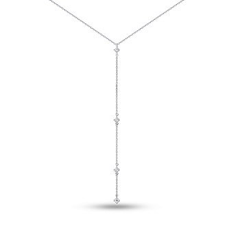 Серебряное колье-галстук с фианитами (арт. 7507/2206)