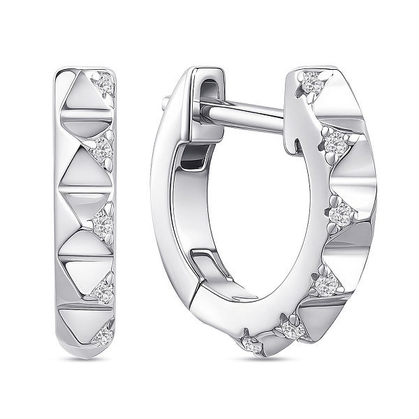 Серьги-кольца из серебра с фианитами (арт. 7502/9992/10) – изображение 1