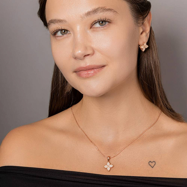 Золоті сережки з фіанітами (арт. 1091412/15) – зображення 3