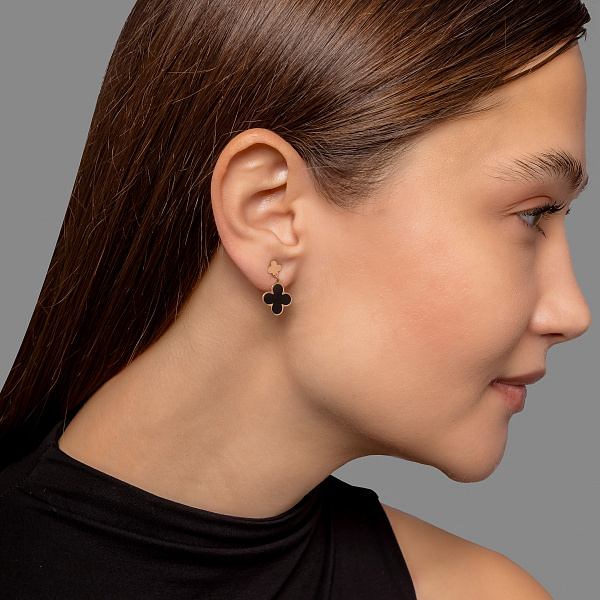 Пусети з червоного золота з емаллю (арт. 111207еч) – зображення 4