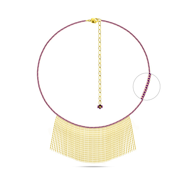 Колье Francelli из желтого золота с подвесками (арт. 352360жф) – изображение 1