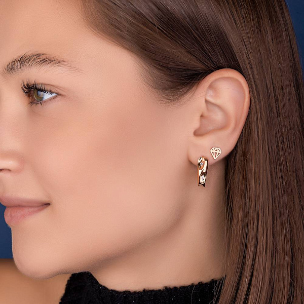 Золоті сережки з фіанітами (арт. 1091127) – зображення 2