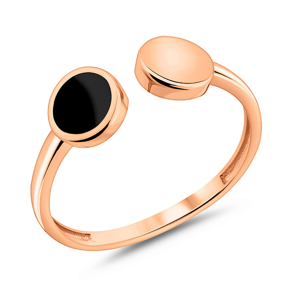 Незамкнена золота каблучка Лýна з емаллю (арт. 140934еч) – зображення 1