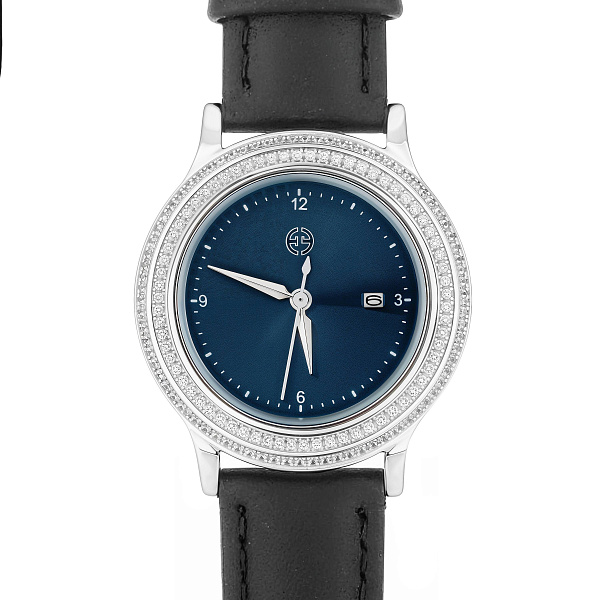 Серебряные часы с дорожкой из фианитов (арт. 7526/326сч) – изображение 2