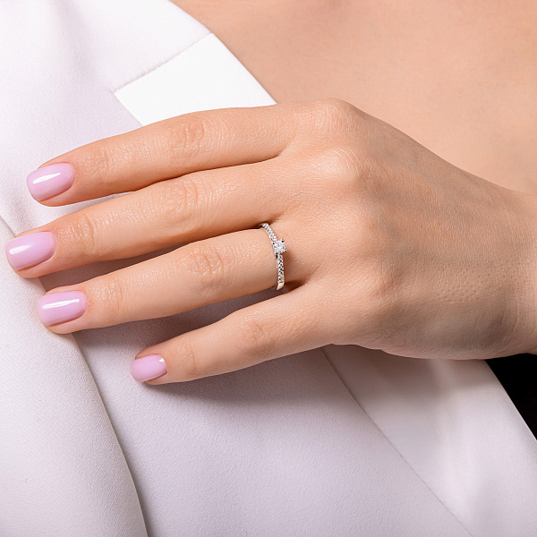 Золотое кольцо с бриллиантами (арт. К341503020б) – изображение 2