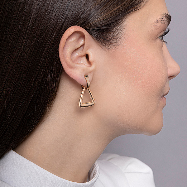 Золотые серьги без камней (арт. 1091425) – изображение 3