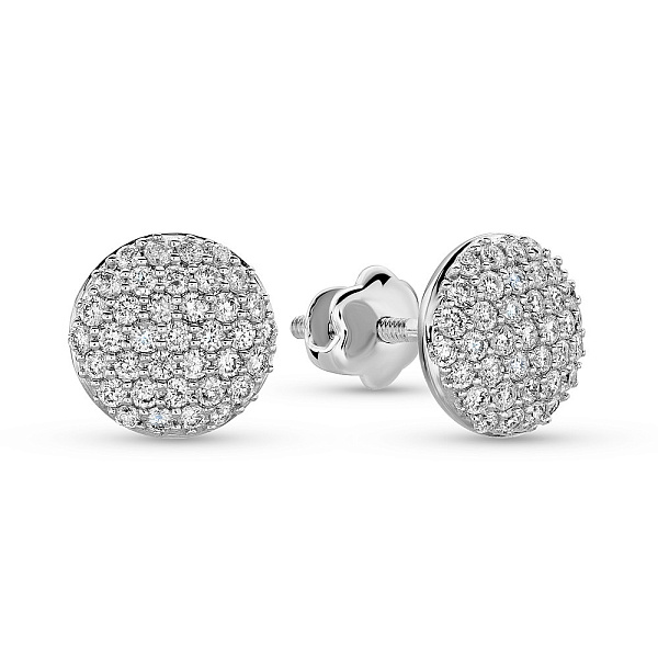 Серьги из белого золота с бриллиантами (арт. С341309040б) – изображение 1