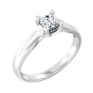Каблучка з білого золота для заручин з діамантом (арт. К011096040б)