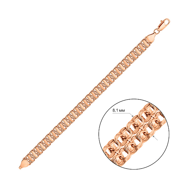 Золотой цепочный браслет плетения Бисмарк (арт. цр540191Д) – изображение 5