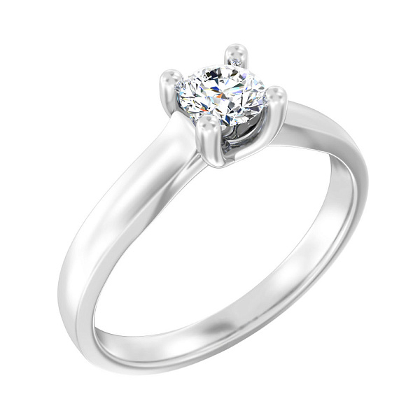 Каблучка з білого золота для заручин з діамантом (арт. К011096040б) – зображення 1