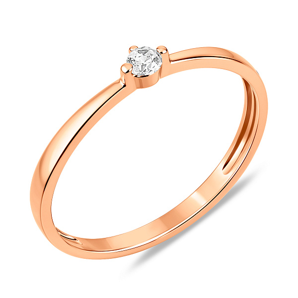 Золота каблучка на заручини з фіанітом (арт. 140776) – зображення 1