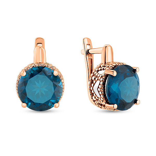 Золотые серьги с кварцем (арт. 110474ПлГ) – изображение 1