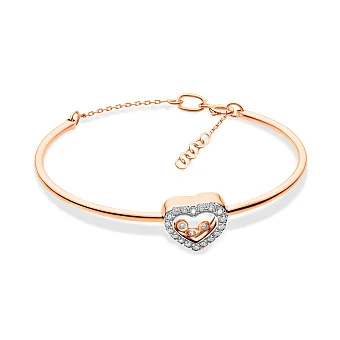 Браслет «Серце» з червоного золота з фіанітами (арт. 323725)