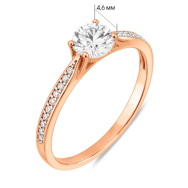 Золота каблучка для заручин з фіанітами (арт. 140591) – зображення 4