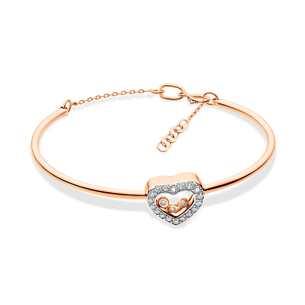 Браслет «Серце» з червоного золота з фіанітами (арт. 323725) – зображення 1