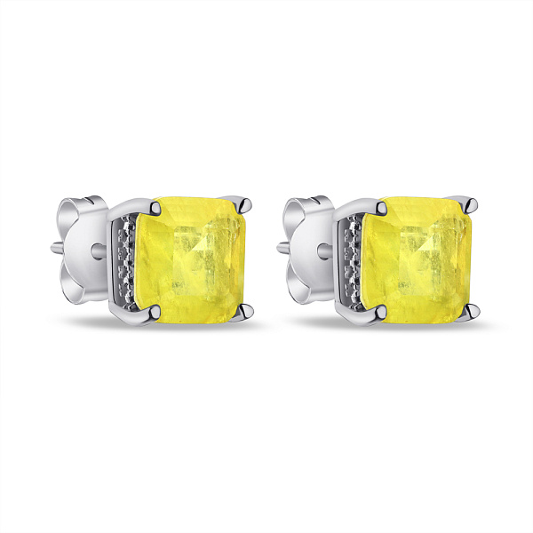 Срібні сережки-пусети з альпінітами (арт. 7518/6890аж) – зображення 1