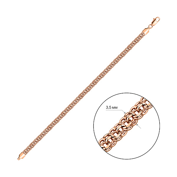 Золотой цепочный браслет плетения Бисмарк (арт. 3103-072) – изображение 3