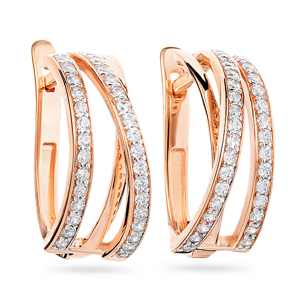 Золоті сережки з фіанітами Синергія (арт. 110193) – зображення 1