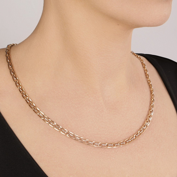 Золотое колье с декоративным плетением (арт. 351342кб) – изображение 2