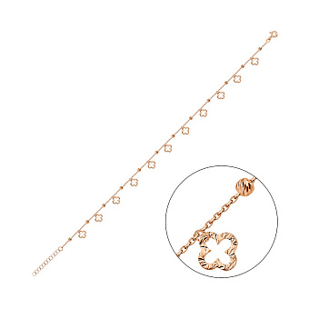 Золотой браслет на ногу Клевер (арт. 3261057н)