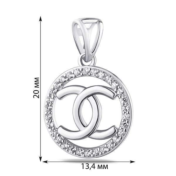 Серебряный подвес с фианитами (арт. 7503/3813) – изображение 2
