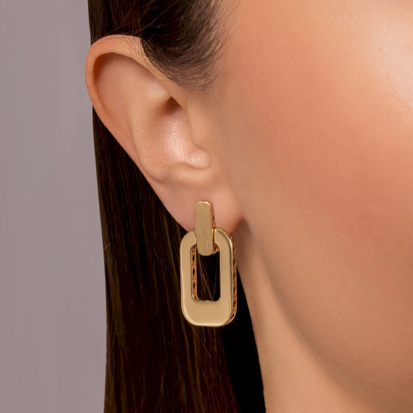 Золотые серьги без камней (арт. 1091822жм) – изображение 3