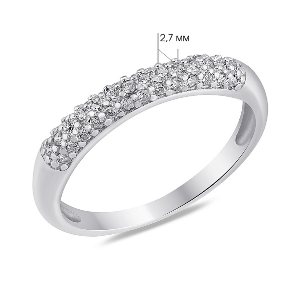 Серебряное кольцо с россыпью из фианитов (арт. 7501/7091) – изображение 2