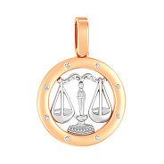 Золотой подвес "Весы" с фианитами (арт. 440670)