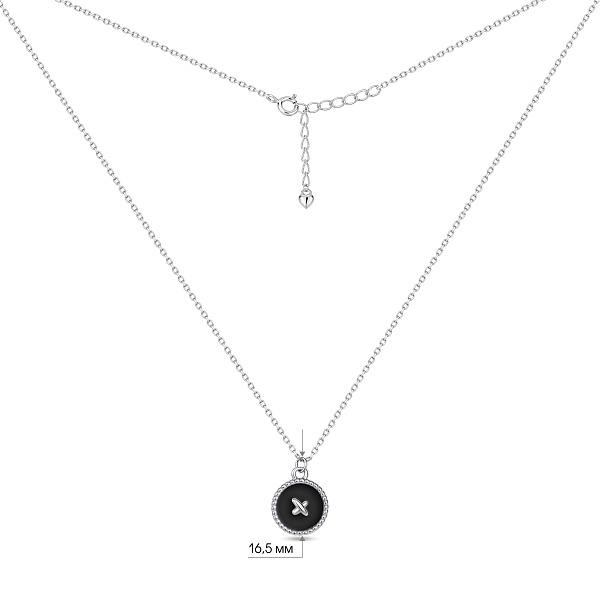 Серебряное колье с подвеской с ониксом (арт. 7507/2629о) – изображение 3