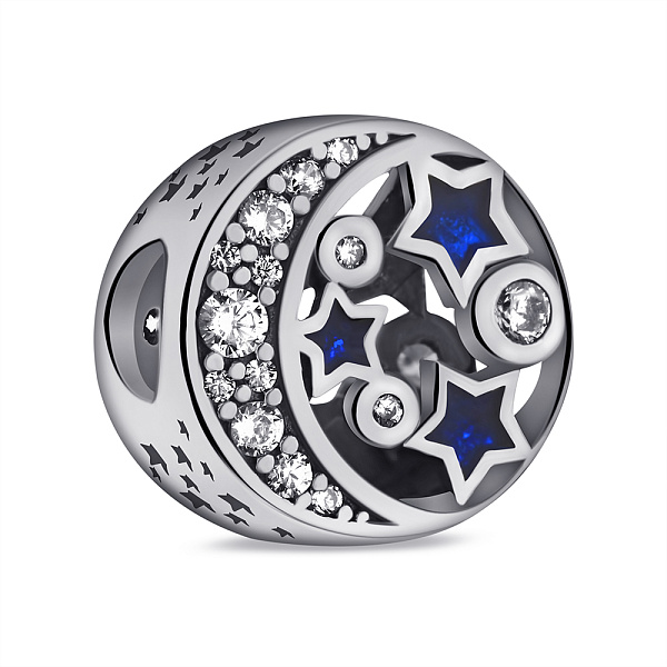 Серебряный шарм Луна и звезды (арт. 7903/П5ФС/7060) – изображение 1