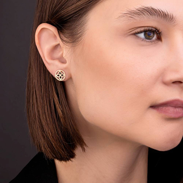 Золотые серьги-пусеты (арт. 1091290еч) – изображение 3