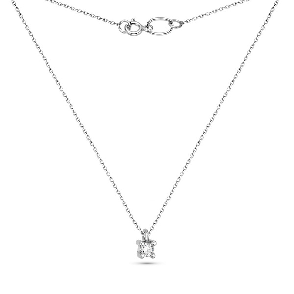 Кольє з білого золота з діамантом (арт. Ц011289005б) – зображення 2