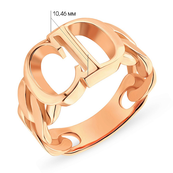 Кольцо из красного золота без камней (арт. 155195) – изображение 2