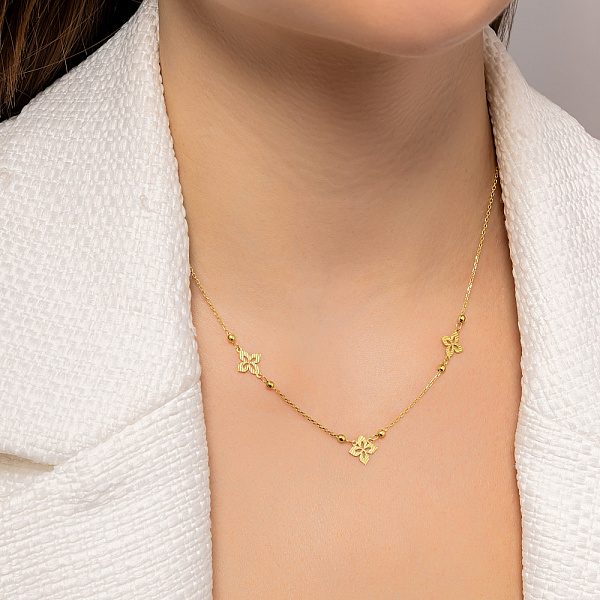 Золоте кольє без каменів (арт. 352627ж) – зображення 3