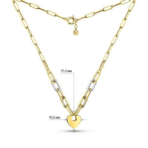 Золотое колье Сердечко (арт. 352440жб) – изображение 3