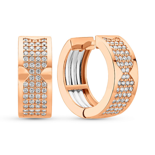 Золотые серьги с фианитами (арт. 1091009/20кб) – изображение 1