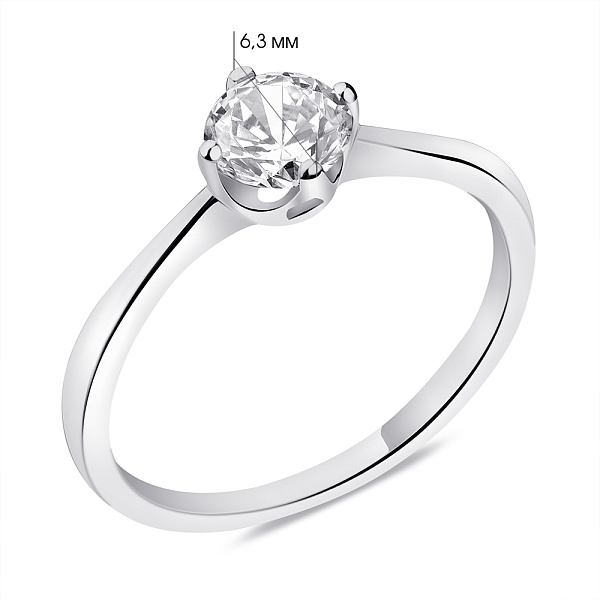 Серебряное кольцо с фианитом (арт. 7501/К2Ф/714-18) – изображение 2