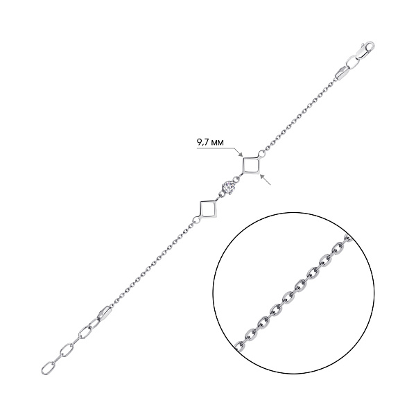 Серебряный браслет с фианитом (арт. 7509/417брп) – изображение 2