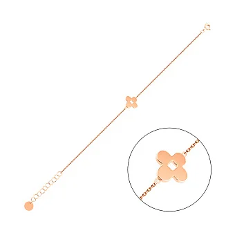 Браслет Клевер из красного золота (арт. 341214)