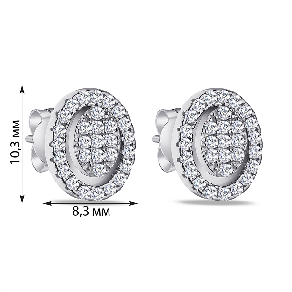 Серьги-трансформеры из серебра с фианитами (арт. 7518/6266) – изображение 2