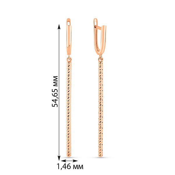 Серьги-подвески из красного золота (арт. 1101017) – изображение 3