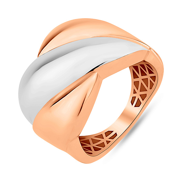 Массивное кольцо из красного и белого золота (арт. 156509кб) – изображение 1