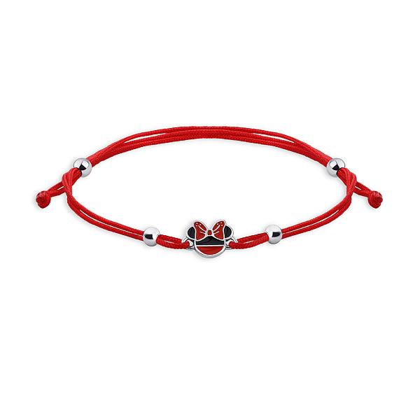 Браслет на красной нити Минни Маус с серебряными вставками (арт. 7309/1071кэкбрю) – изображение 1
