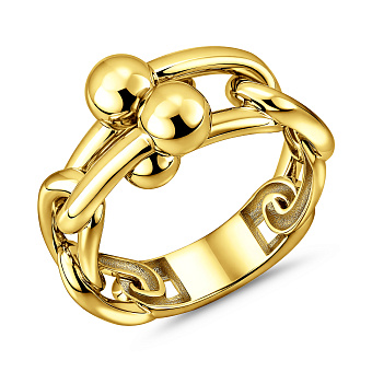 Фото Каблучка з жовтого золота без каміння (арт. 1401148ж)