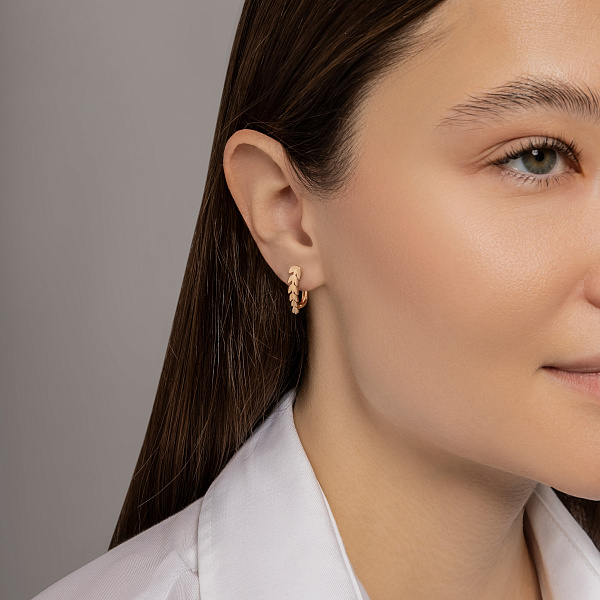 Серьги Колосок из красного золота (арт. 111281) – изображение 3