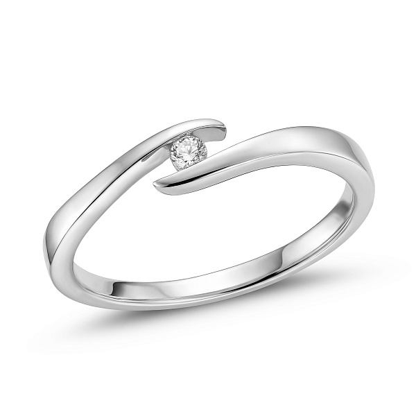 Кольцо из белого золота с бриллиантом (арт. К341171005б) – изображение 1